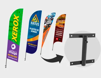 Wind Banner de Parede Tecido Oxford 50x150cm - 4x4
