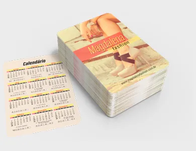 Calendário de Bolso 2027 Couchê 250g Verniz Total Frente 6,5x9,5cm - 4x1
