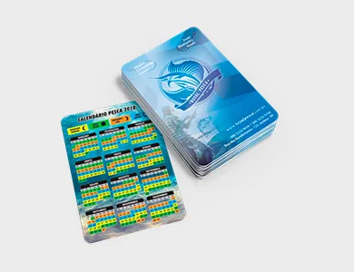 Calendário de Pesca 2027 Couchê 250g Verniz Total Frente 6,5x9,5cm - 4x4