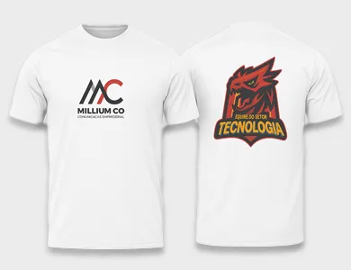 Camiseta Dry Fit Personalizada em Sublimação Masculina com Estampa Grande 28x40cm (Frente e Costas) - Não Informado