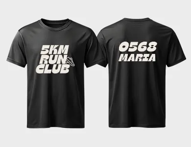 Camiseta em Poliviscose Personalizada DTF Unissex com Estampa Grande 28x40cm (Frente e Costas) - Não Informado