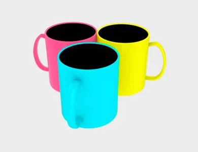 Caneca de Café Black em Polímero para Sublimação 325ml - Não Informado