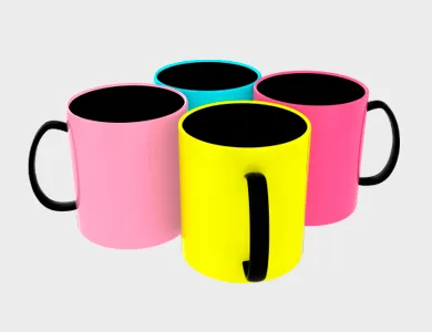 Caneca de Café Black Plus em Polímero para Sublimação 325ml - Não Informado