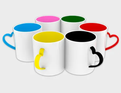 Caneca de Café Coração Color Plus em Polímero para Sublimação 325ml - Não Informado