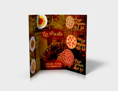 Cardápio com 2 Vinco Kraft 240g Sem Verniz A3 - 1x1